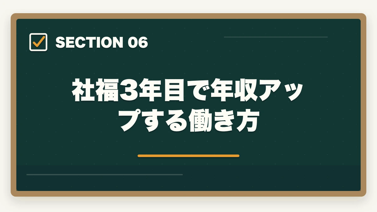 社福3年目で年収アップする働き方｜社会福祉士の1日の仕事内容とスケジュール例を勤務先別に解説の図解