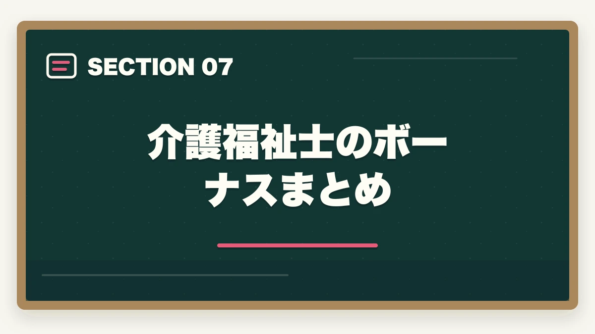介護福祉士のボーナスまとめ｜介護福祉士のボーナスの相場と施設別の比較を10年経験者が解説の図解