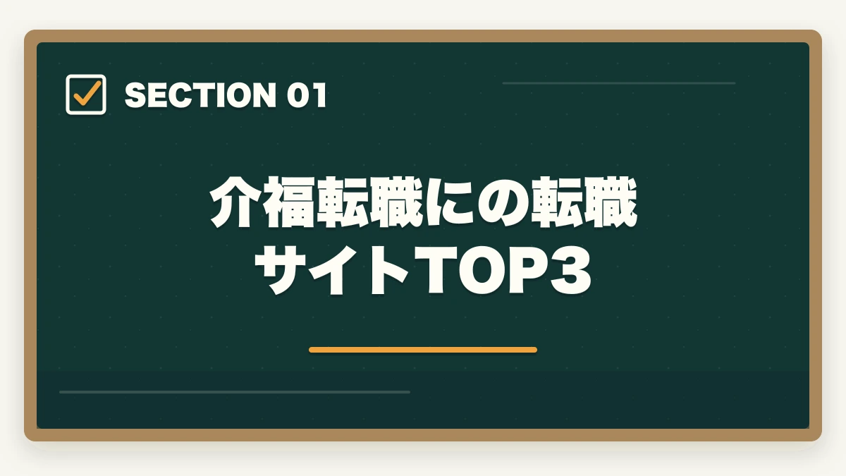 介福転職にの転職サイトTOP3｜介護福祉士の転職サイトおすすめランキング3社を10年経験者が比較の図解