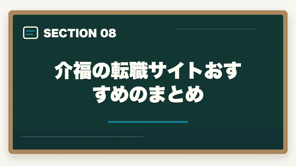 介福の転職サイトおすすめのまとめ｜介護福祉士の転職サイトおすすめランキング3社を10年経験者が比較の図解