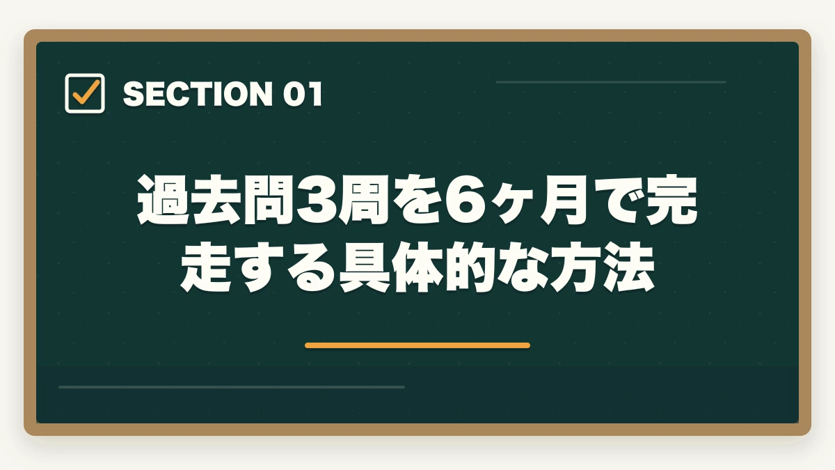 過去問3周を6ヶ月で完走する具体的な方法｜介護福祉士の試験で過去問を何年分解けばよいかを10年経験者が解説の図解