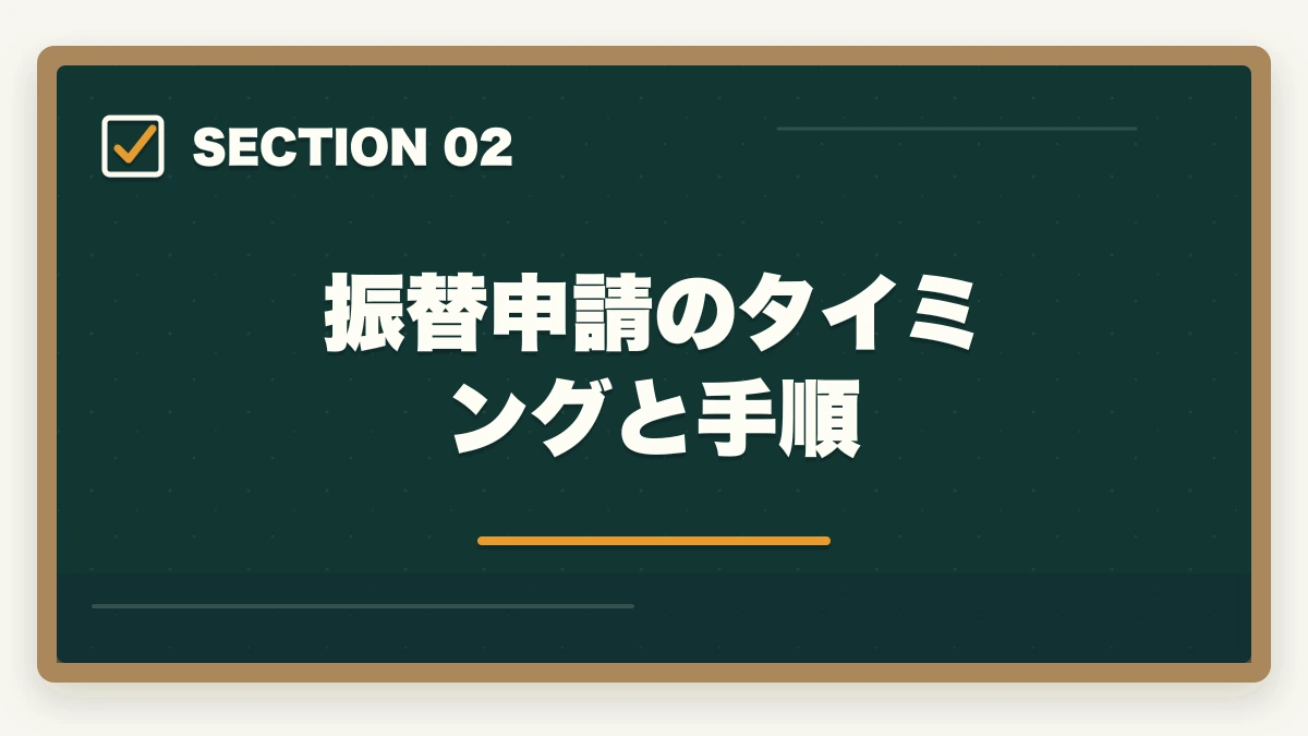振替申請のタイミングと手順｜初任者研修の振替制度を活用して欠席を乗り切る方法を10年経験者が解説の図解