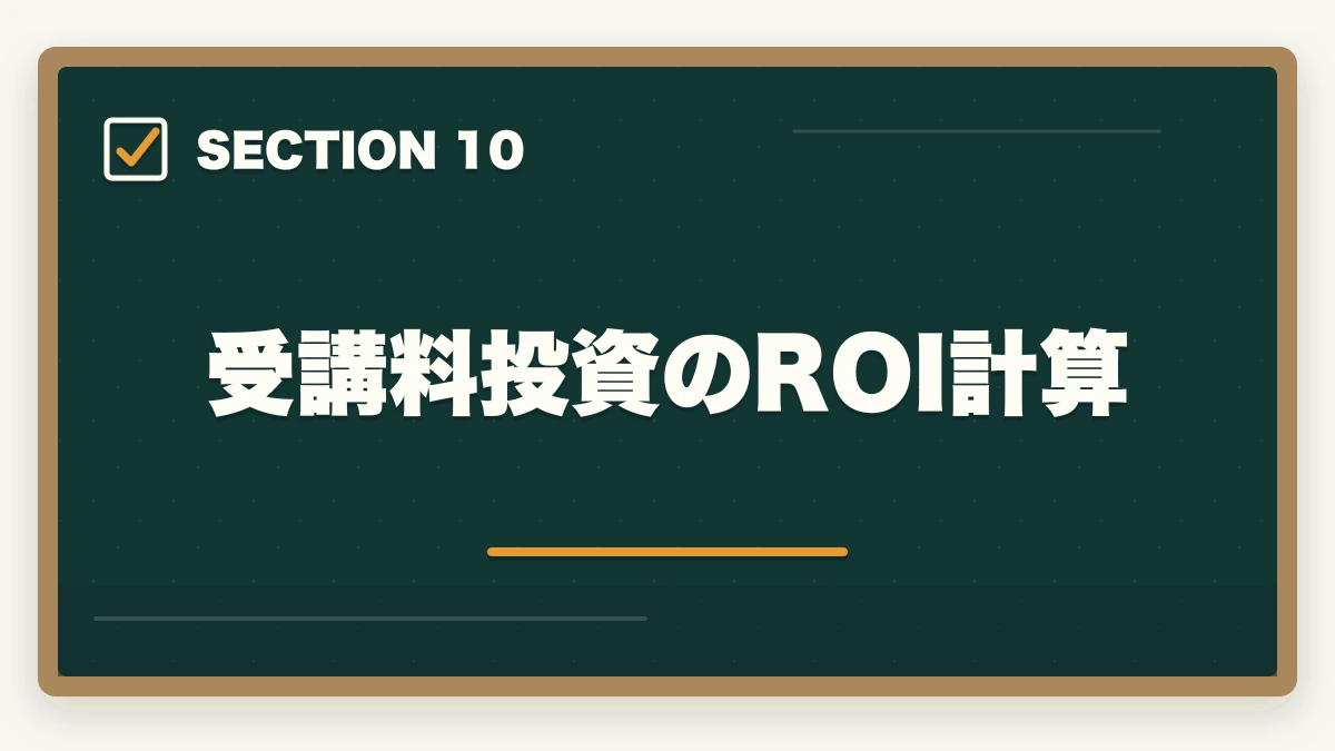 受講料投資のROI計算｜ケアマネ通信講座おすすめ3社|5年目から始める合格率4倍化の図解