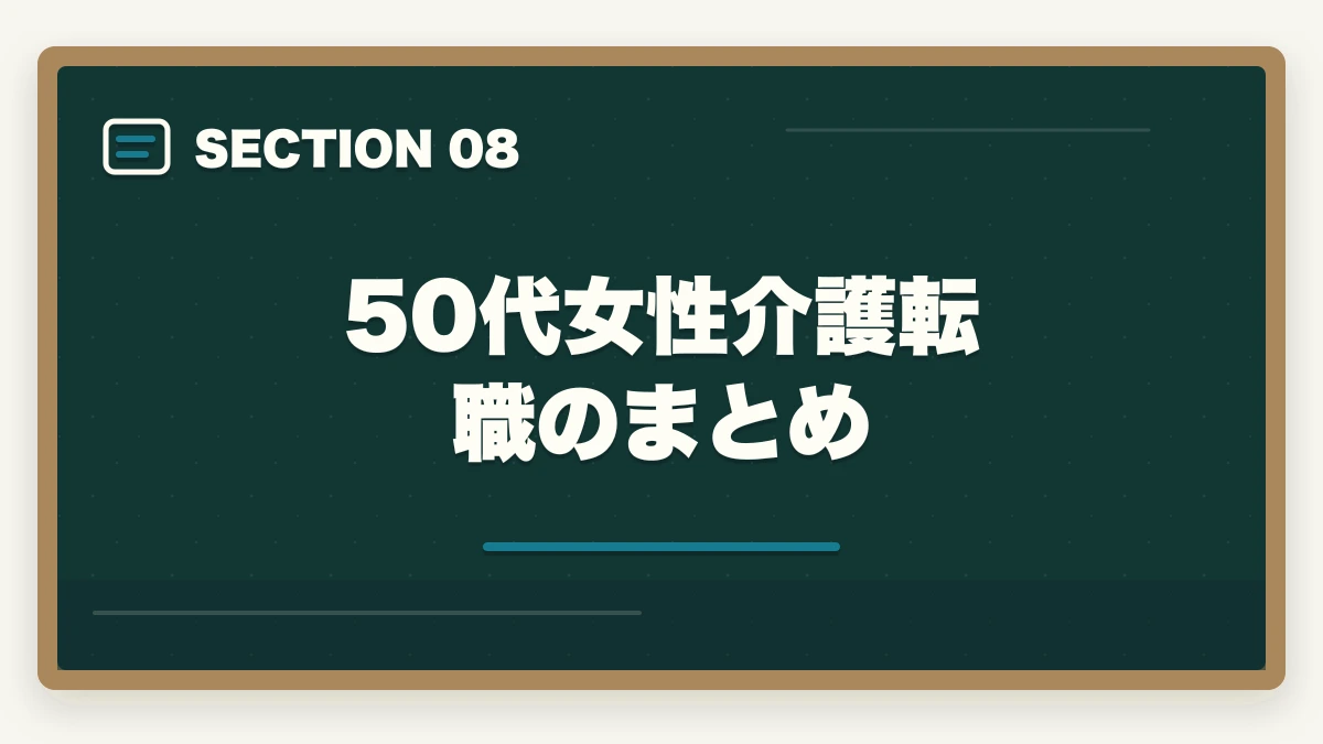 50代女性介護転職のまとめ｜介護転職エージェントおすすめ3社|50代女性が年収UPを実現の図解