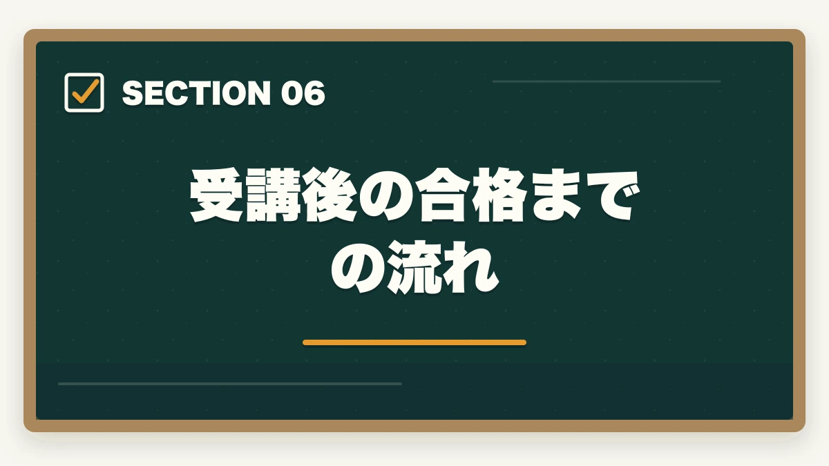受講後の合格までの流れ｜登録販売者通信講座おすすめ3社|第3章を動画教材で克服する方法の図解