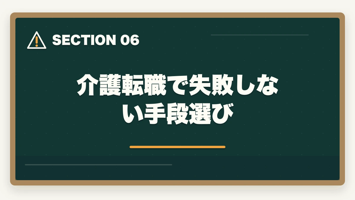 介護転職で失敗しない手段選び｜介護転職エージェントとハローワーク比較|年収UPに有利なのは?の図解