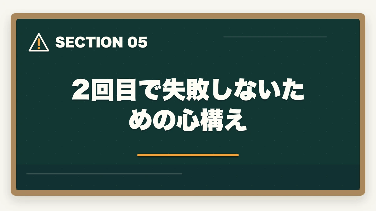 2回目で失敗しないための心構え｜介護転職やり直し成功術|エージェント3社で2回目失敗を回避の図解
