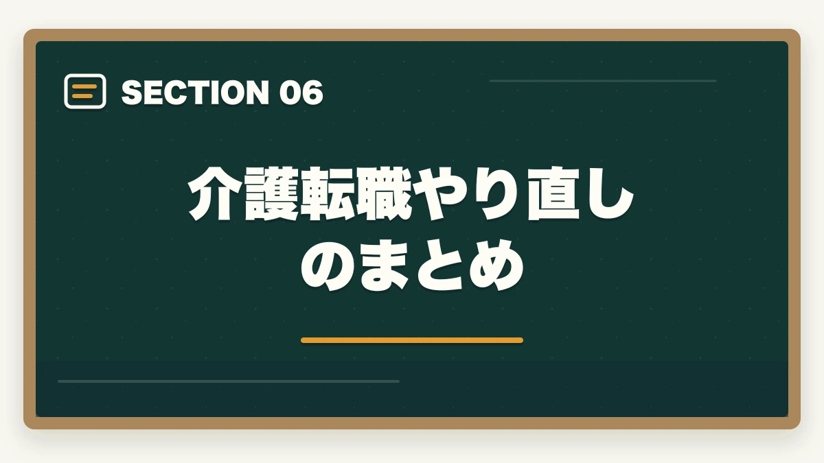 介護転職やり直しのまとめ｜介護転職やり直し成功術|エージェント3社で2回目失敗を回避の図解