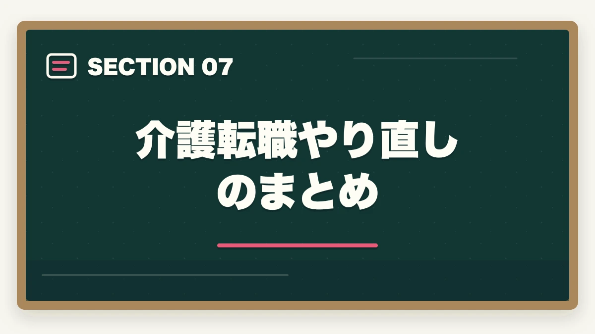 介護転職やり直しのまとめ｜の図解