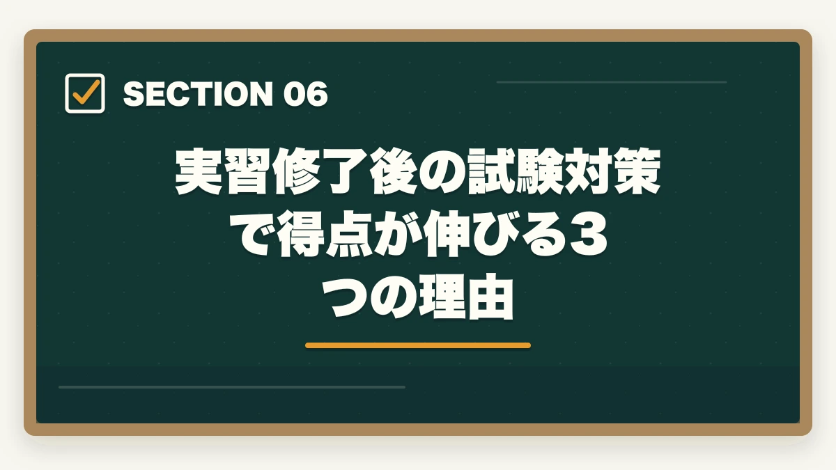 実習修了後の試験対策で得点が伸びる3つの理由｜社会福祉士の実習180時間内訳と社会人の有給確保戦略の図解