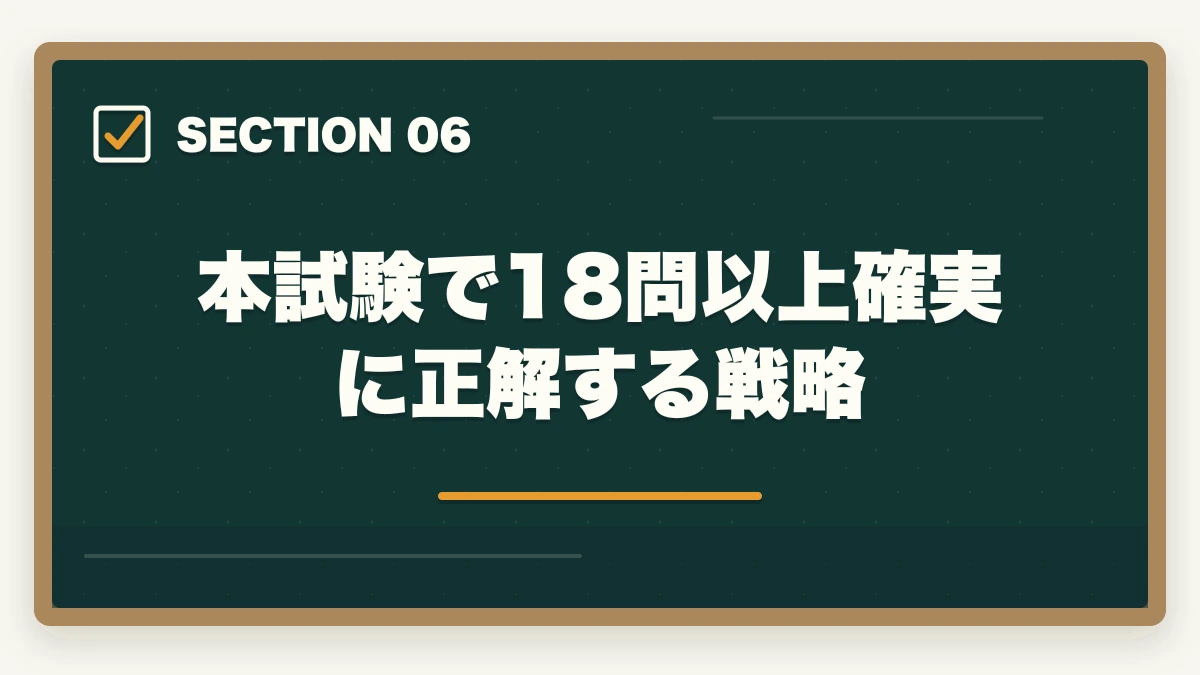 本試験で18問以上確実に正解する戦略｜ケアマネ介護支援分野25問の頻出10論点と18問以上を取る戦略の図解