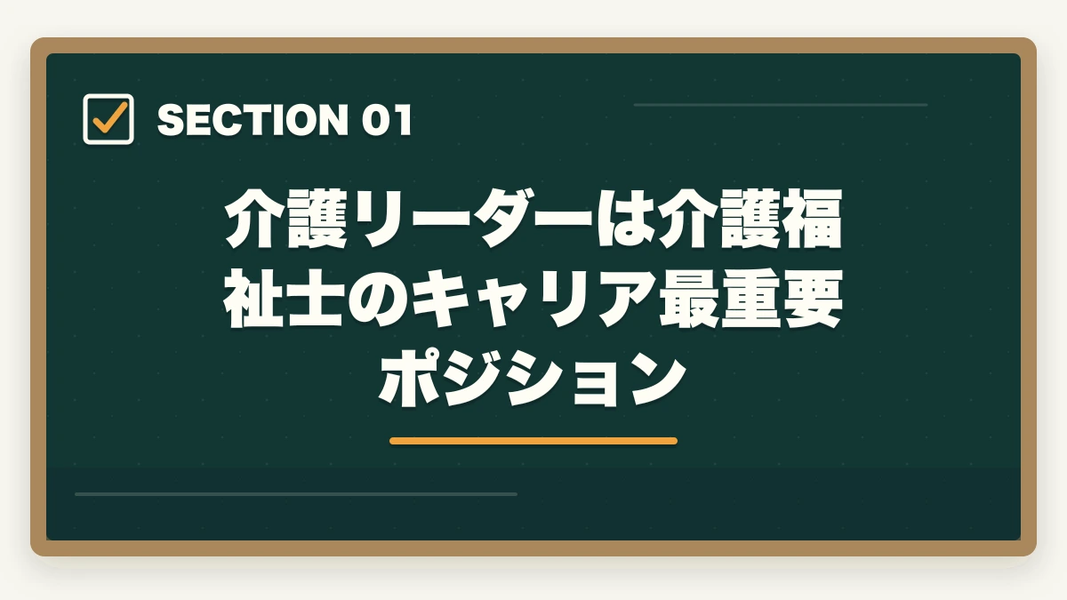 介護リーダーは介護福祉士のキャリア最重要ポジション｜介護福祉士からリーダー昇格を勝ち取る5つの行動戦略と年収アップの図解