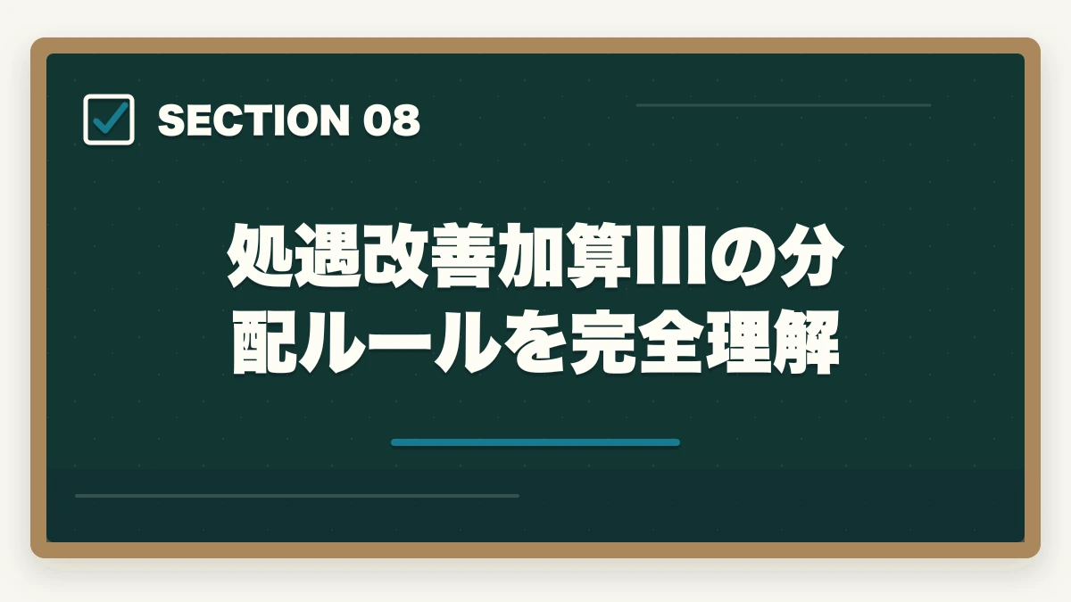 処遇改善加算IIIの分配ルールを完全理解｜介護福祉士の資格手当相場と転職時の年収交渉で100万円アップ術の図解