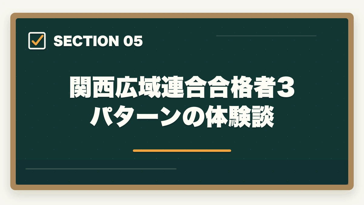 関西広域連合合格者3パターンの体験談｜登録販売者の関西広域連合試験の合格率と第3章特化の対策戦略の図解