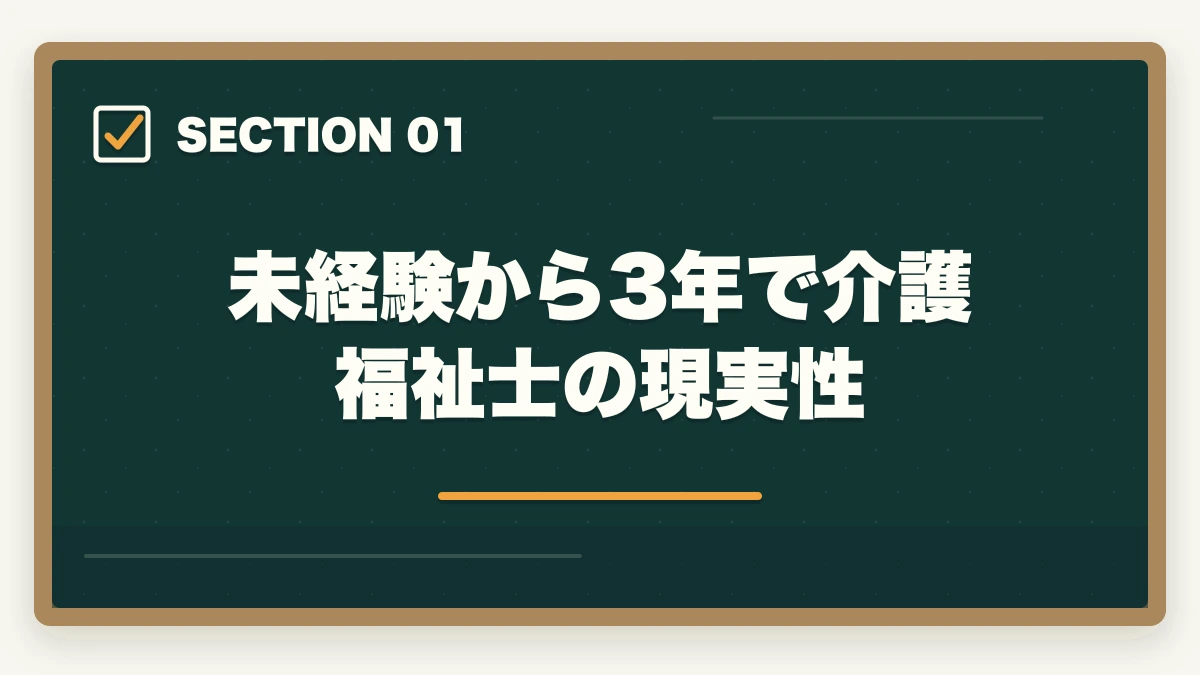 未経験から3年で介護福祉士の現実性｜介護未経験から3年で介護福祉士を取得する最短ルート完全ガイドの図解