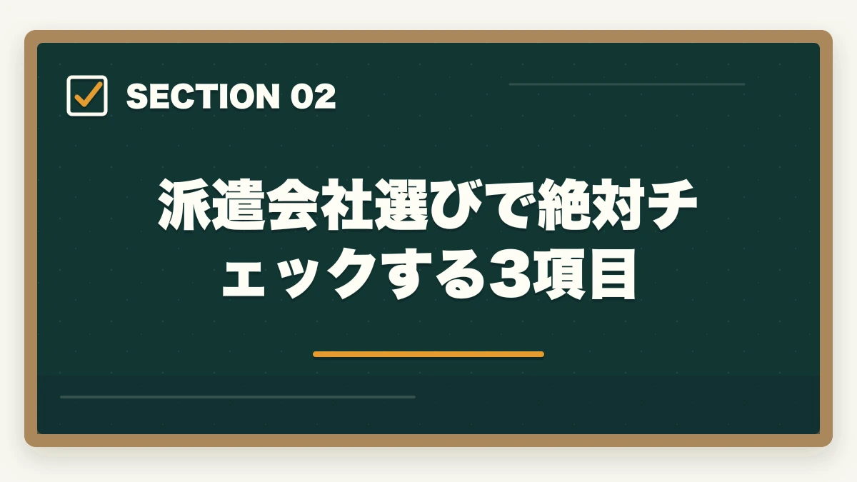 派遣会社選びで絶対チェックする3項目｜介護派遣で社会保険・有給・交通費はつく?権利5つと派遣会社選び方の図解