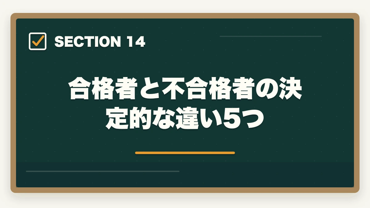 合格者と不合格者の決定的な違い5つ｜ケアマネ試験の解答速報後にやるべき行動5つ|合格圏・不合格圏それぞれの戦略の図解