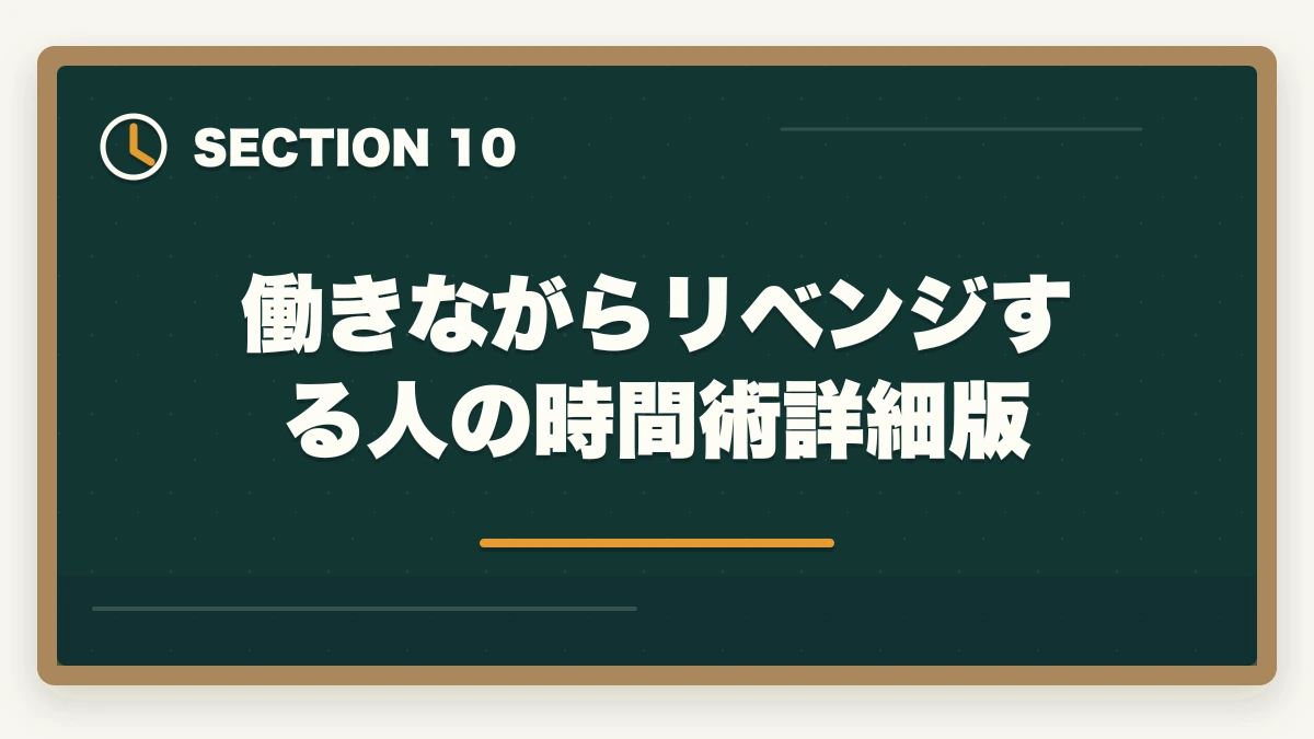 働きながらリベンジする人の時間術詳細版｜介護福祉士に不合格でも諦めない|1年後合格を実現するリベンジ戦略の図解