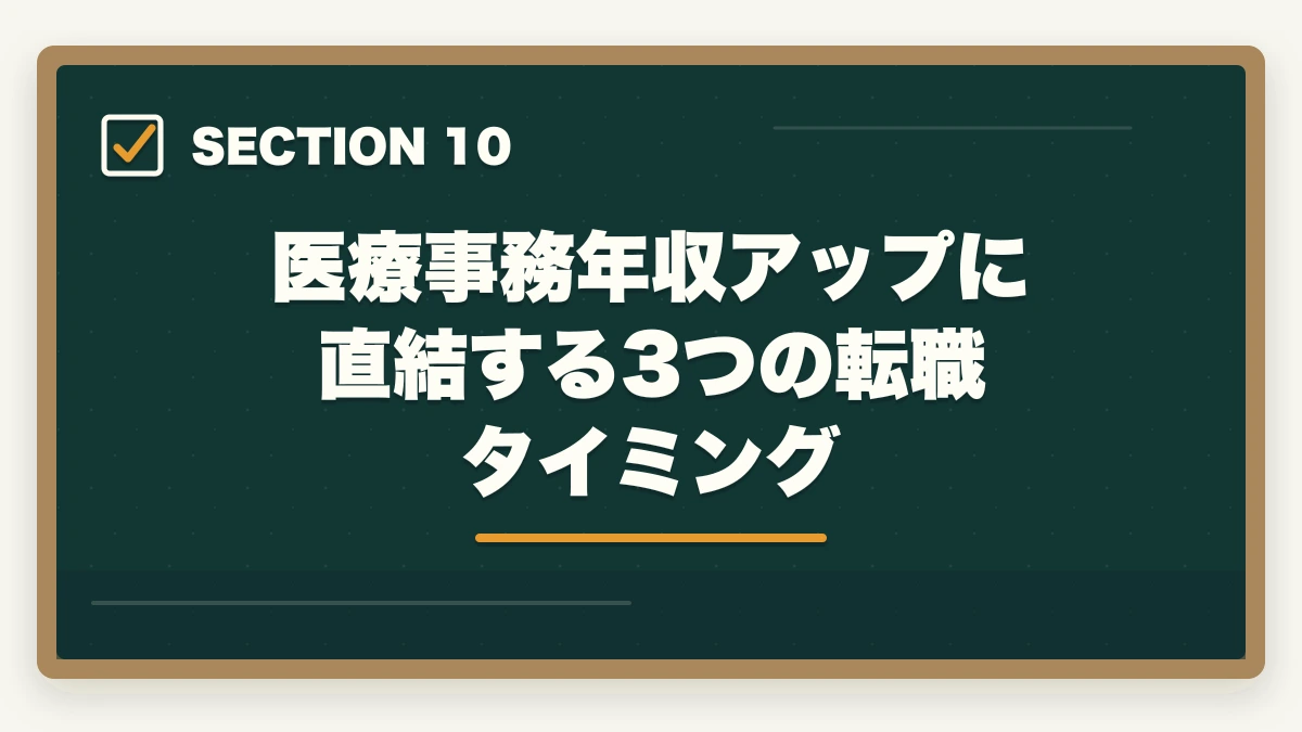 医療事務年収アップに直結する3つの転職タイミング｜医療事務の年収・月収のリアル|資格手当・パート時給・正社員昇給を完全解説の図解