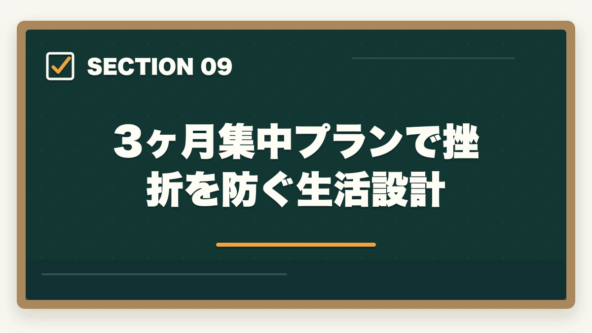 3ヶ月集中プランで挫折を防ぐ生活設計｜医療事務は何ヶ月で取れる?最短3ヶ月から1年までの期間別合格戦略の図解