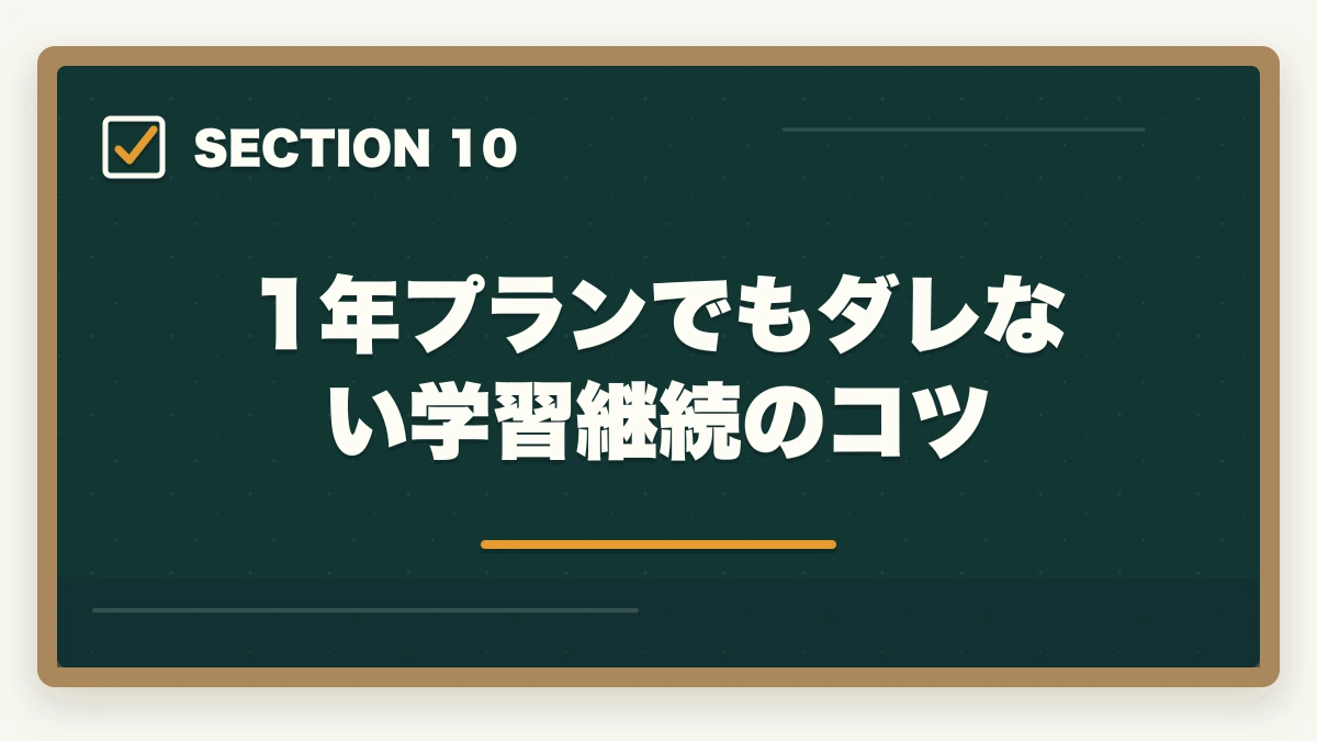 1年プランでもダレない学習継続のコツ｜医療事務は何ヶ月で取れる?最短3ヶ月から1年までの期間別合格戦略の図解
