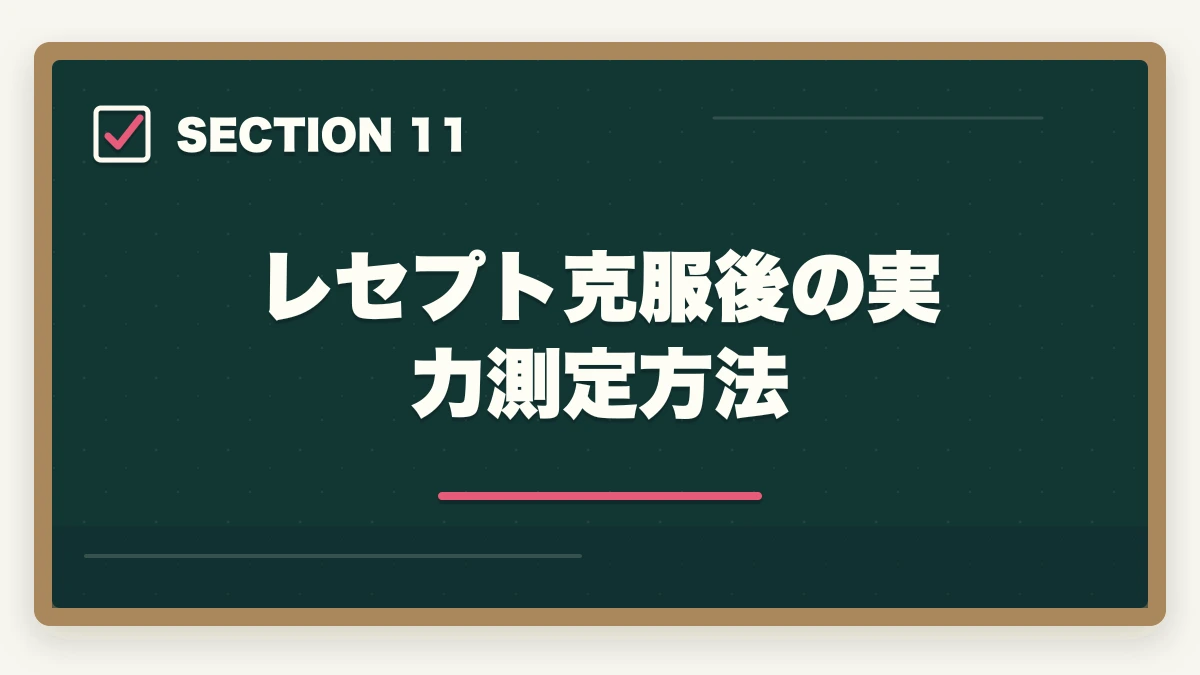 レセプト克服後の実力測定方法｜医療事務のレセプト作成が苦手な人の克服法|添削で実技力を伸ばす通信講座戦略の図解