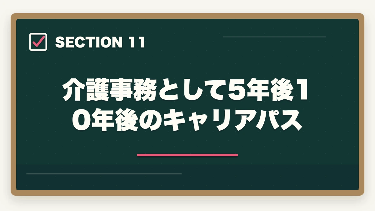 介護事務として5年後10年後のキャリアパス｜介護事務の仕事内容と1日の流れ|介護給付費請求からケアマネサポートまで完全解説の図解