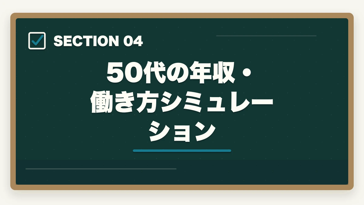 50代の年収・働き方シミュレーション｜看護助手は50代未経験から始められる|セカンドキャリアに最適な5つの理由の図解