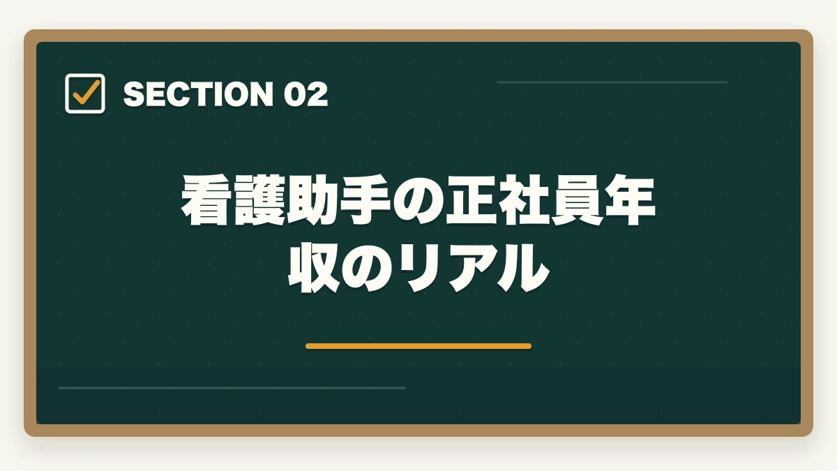 看護助手の正社員年収のリアル｜看護助手の年収・月収のリアル|資格手当・パート時給・正社員昇給を完全解説の図解
