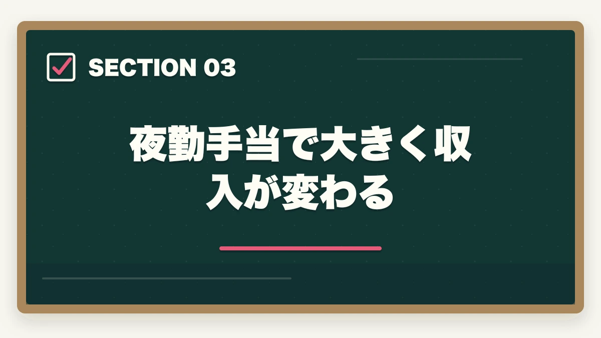 夜勤手当で大きく収入が変わる｜看護助手の年収・月収のリアル|資格手当・パート時給・正社員昇給を完全解説の図解