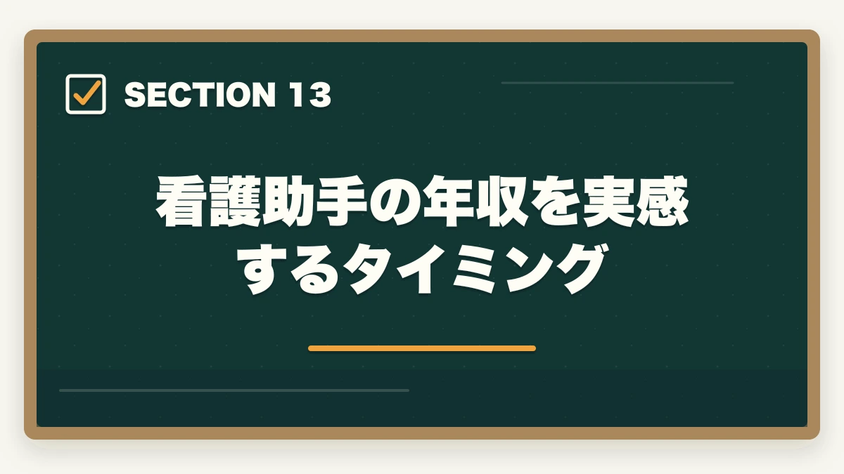 看護助手の年収を実感するタイミング｜看護助手の年収・月収のリアル|資格手当・パート時給・正社員昇給を完全解説の図解