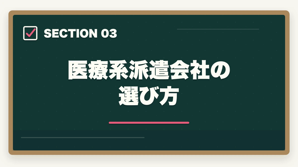 医療系派遣会社の選び方｜看護助手の派遣で時給1,500円以上を狙う|高時給求人とおすすめ派遣会社の選び方の図解