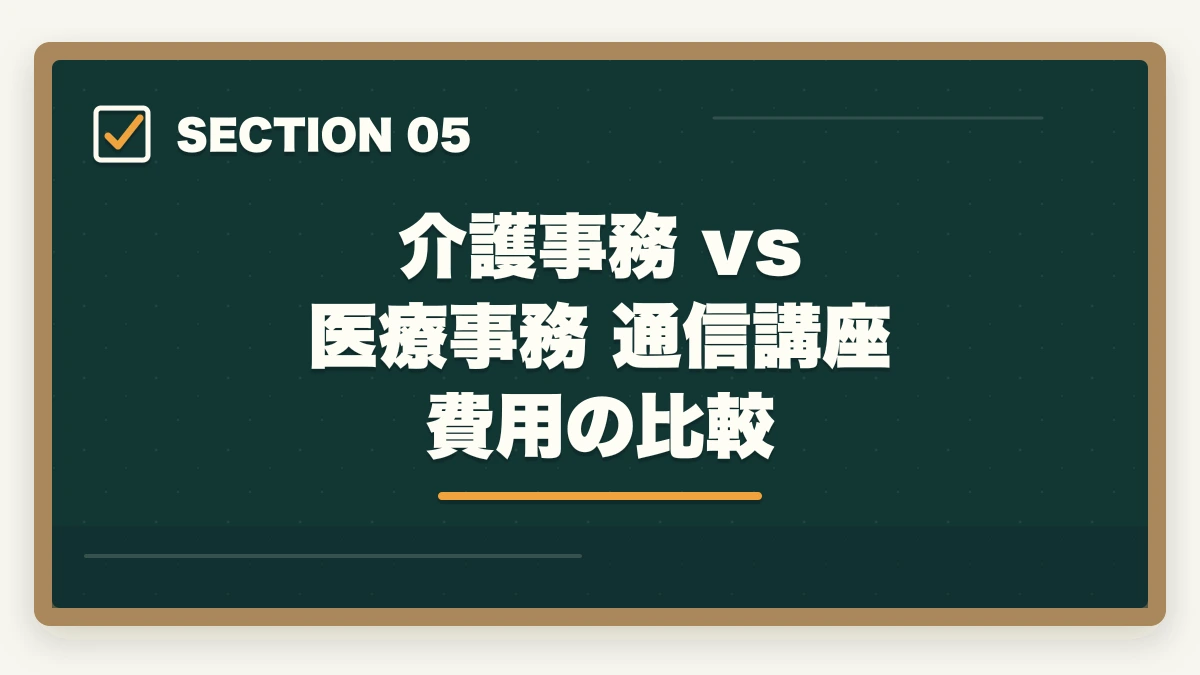 介護事務 vs 医療事務 通信講座費用の比較｜介護事務と医療事務はどっちが良い?5つの軸で比較|あなたに向いているのはこっちの図解