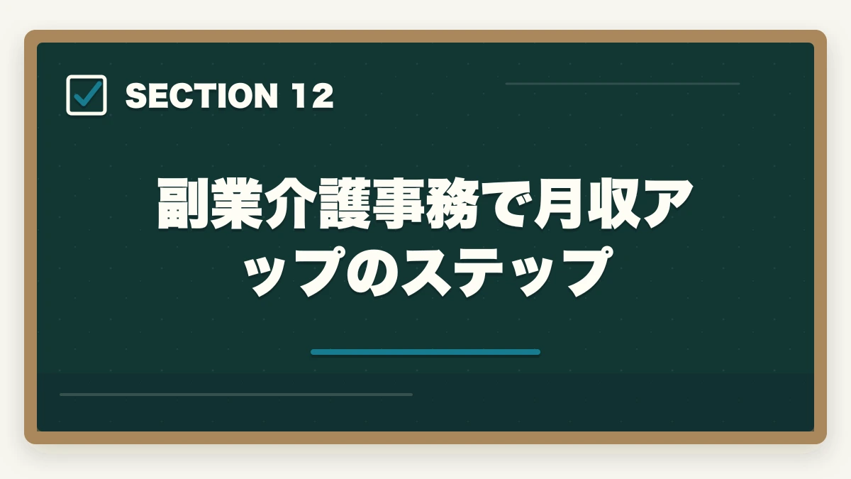 副業介護事務で月収アップのステップ｜介護事務はダブルワーク・副業に最適|本業と両立して月3〜10万円稼ぐ方法の図解