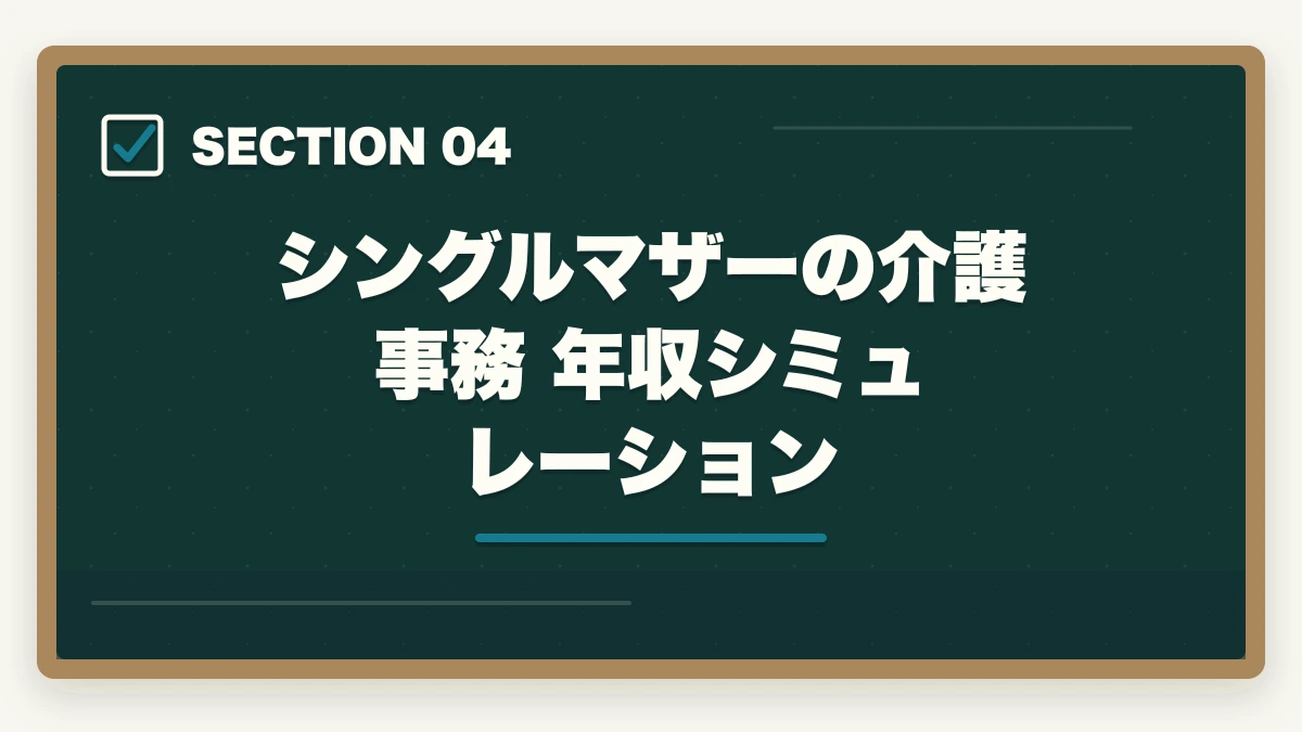 シングルマザーの介護事務 年収シミュレーション｜介護事務はシングルマザーの強い味方|安定収入と子育て両立を実現する選び方の図解