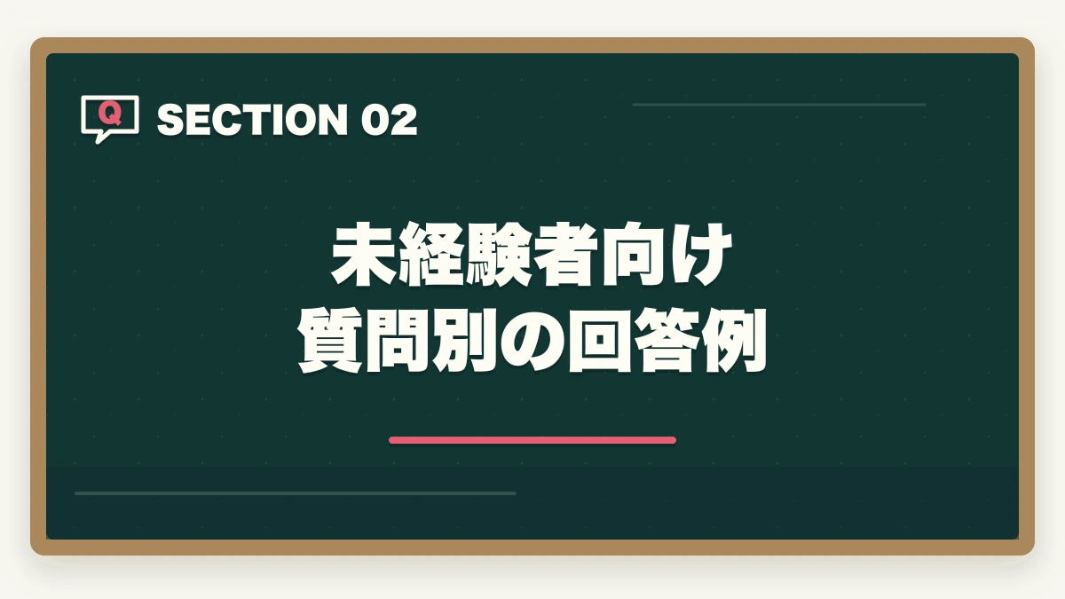 未経験者向け 質問別の回答例｜医療事務面接で必ず聞かれる7つの質問と回答例|未経験OKの面接対策完全ガイドの図解