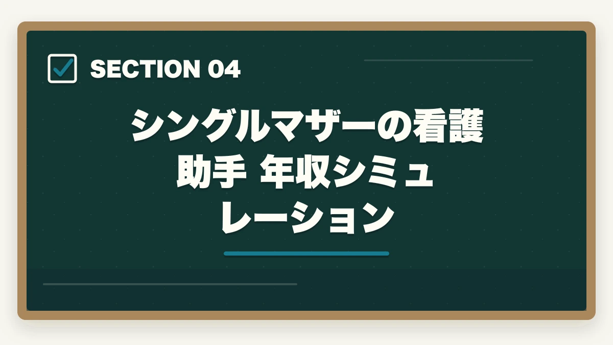 シングルマザーの看護助手 年収シミュレーション｜看護助手はシングルマザーの強い味方|安定収入と子育て両立を実現する選び方の図解