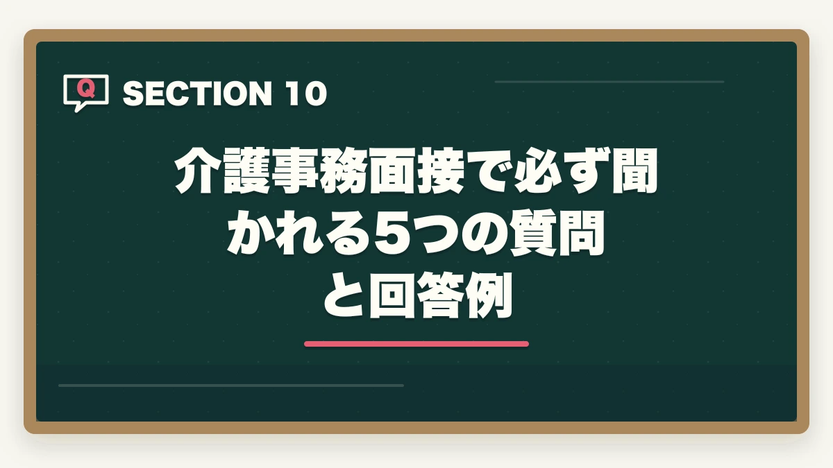 介護事務面接で必ず聞かれる5つの質問と回答例｜介護事務求人の探し方完全ガイド|優良求人を効率的に見つける5つのルートの図解