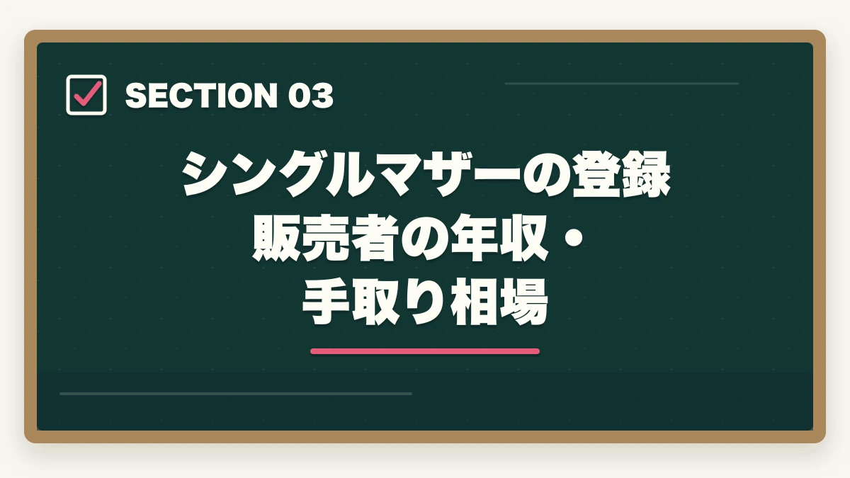 シングルマザーの登録販売者の年収・手取り相場｜シングルマザーが登録販売者で安定収入|資格取得3ステップと働きやすい職場の選び方の図解