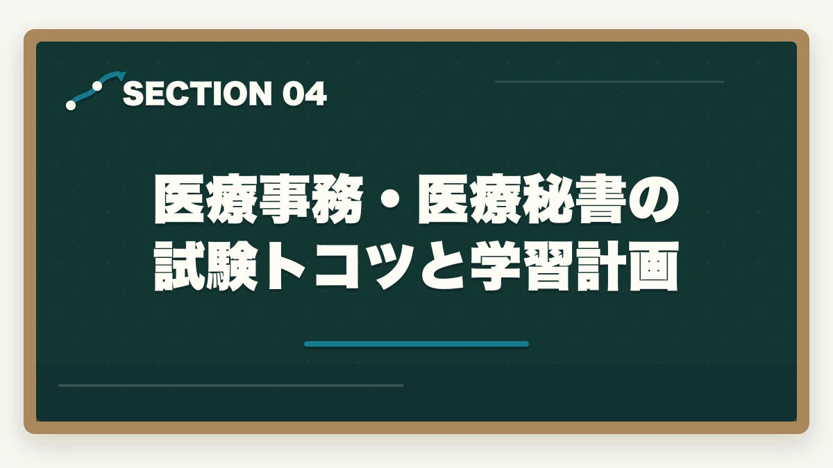 医療事務・医療秘書の試験トコツと学習計画｜医療事務vs医療秘書|業務内容・年収・キャリアパスの違いを徹底比較の図解