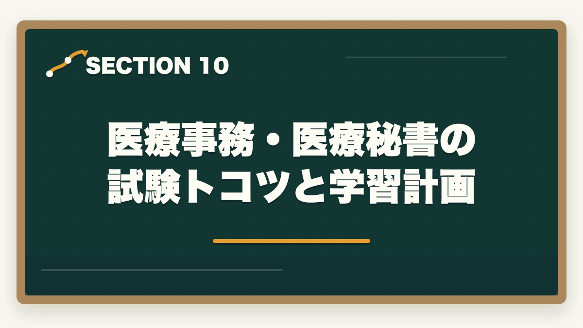 医療事務・医療秘書の試験トコツと学習計画｜の図解