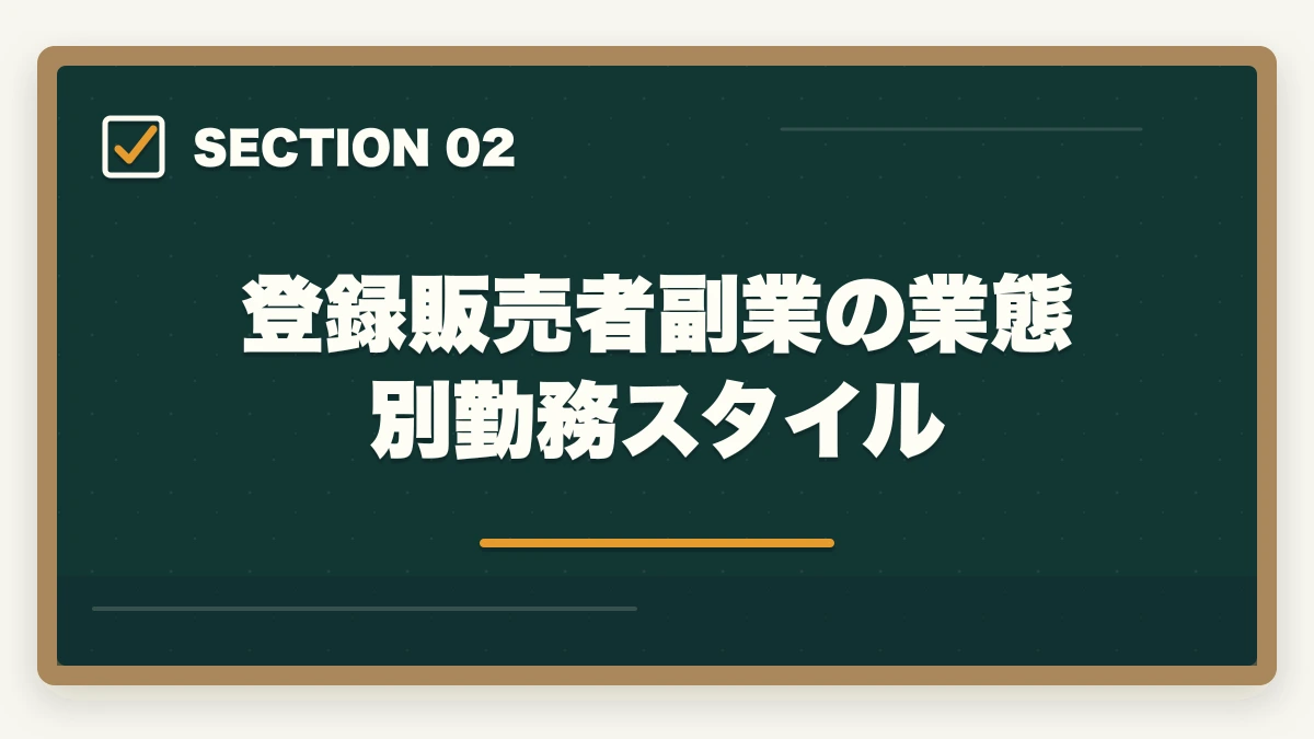 登録販売者副業の業態別勤務スタイル｜登録販売者の副業ダブルワーク完全ガイド|月3〜8万円稼ぐ3パターンと両立術の図解