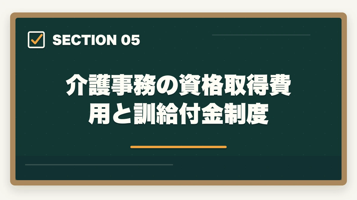 介護事務の資格取得費用と訓給付金制度｜50代未経験の再就職に介護事務|資格取得から就職まで完全ロードマップの図解