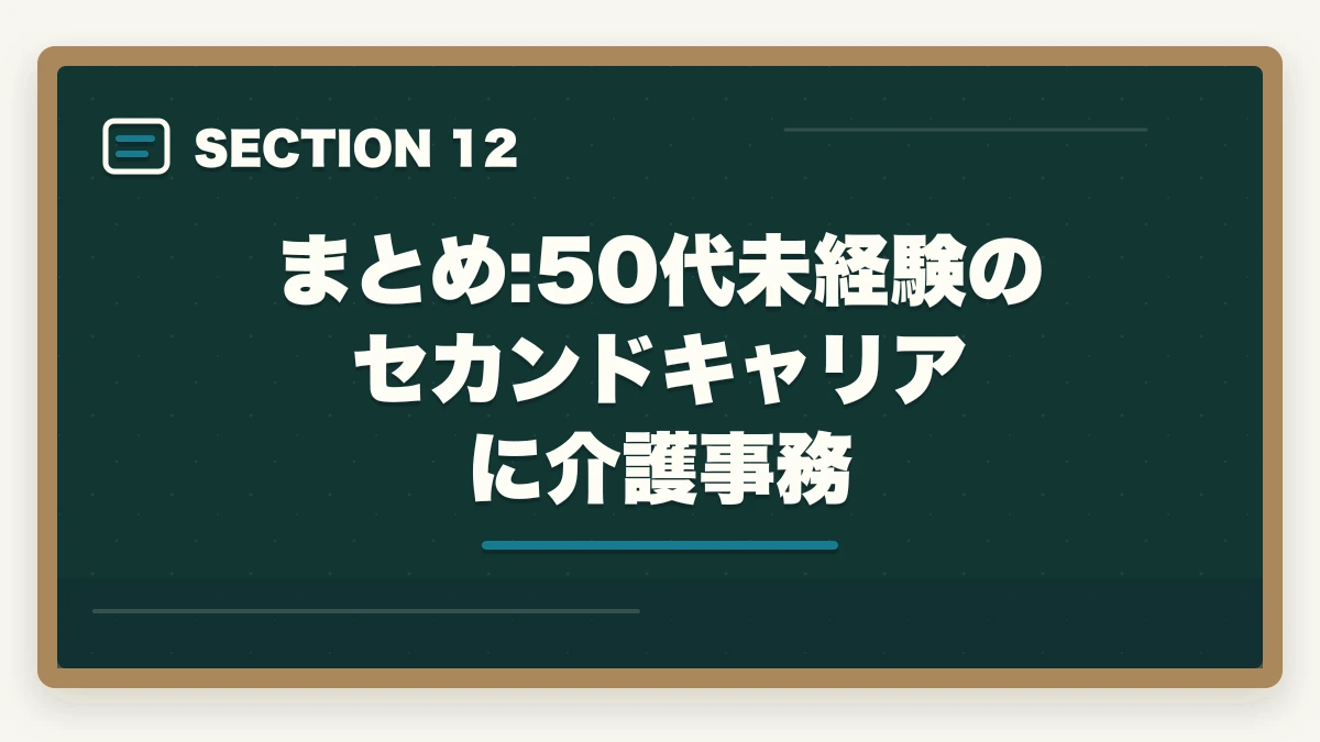 まとめ:50代未経験のセカンドキャリアに介護事務｜の図解