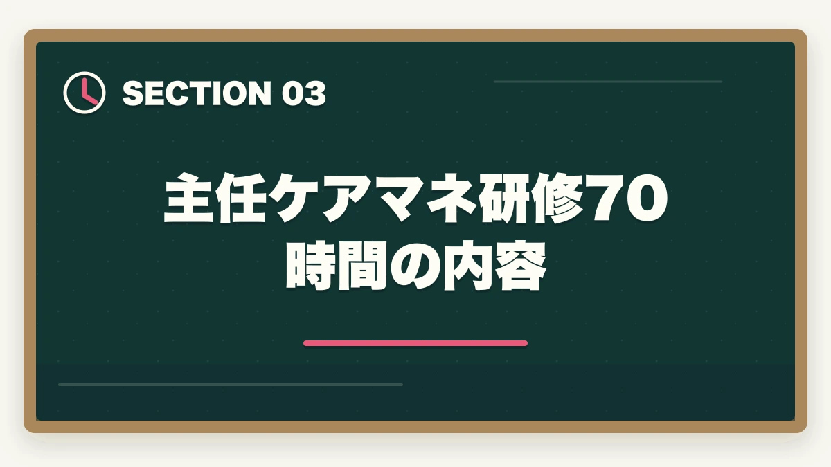 主任ケアマネ研修70時間の内容｜主任ケアマネジャー取得方法完全ガイド|要件・研修・年収アップ効果まで徹底解説の図解