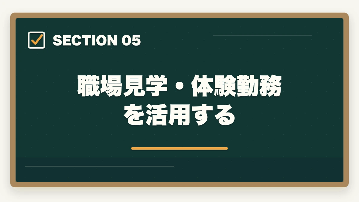 職場見学・体験勤務を活用する｜調剤薬局事務の求人の探し方|採用されやすい優良店舗の選び方完全ガイドの図解