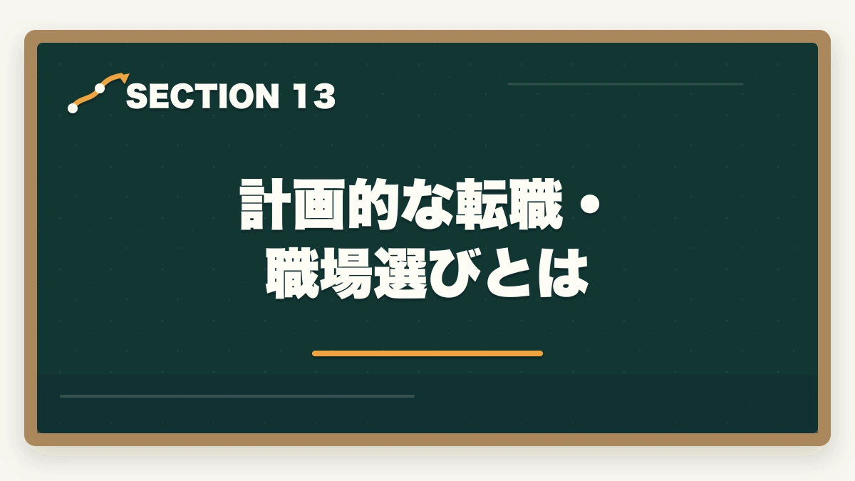 計画的な転職・職場選びとは｜の図解