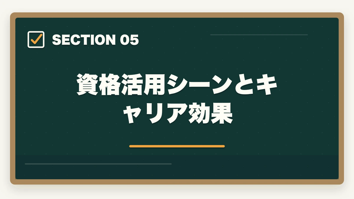 資格活用シーンとキャリア効果｜の図解