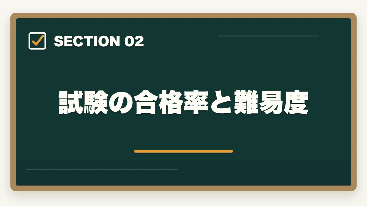 試験の合格率と難易度｜の図解