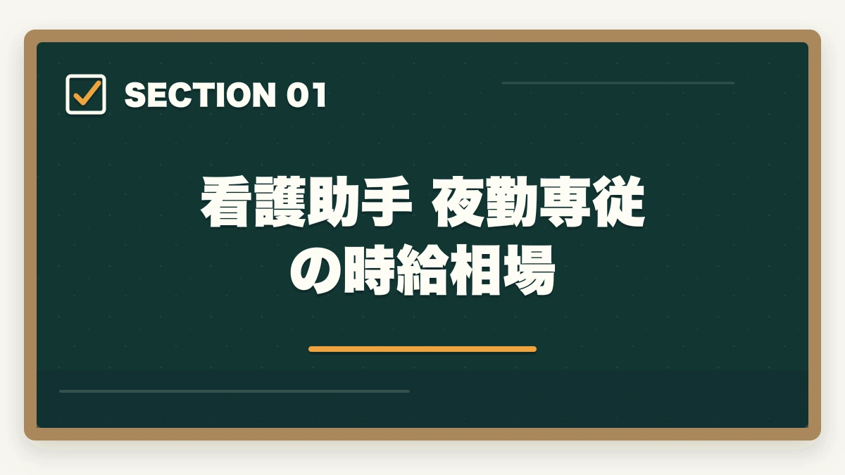看護助手 夜勤専従の時給相場｜看護助手 夜勤専従は時給1,500〜2,500円で稼げる?月収シミュレーションと採用条件の図解